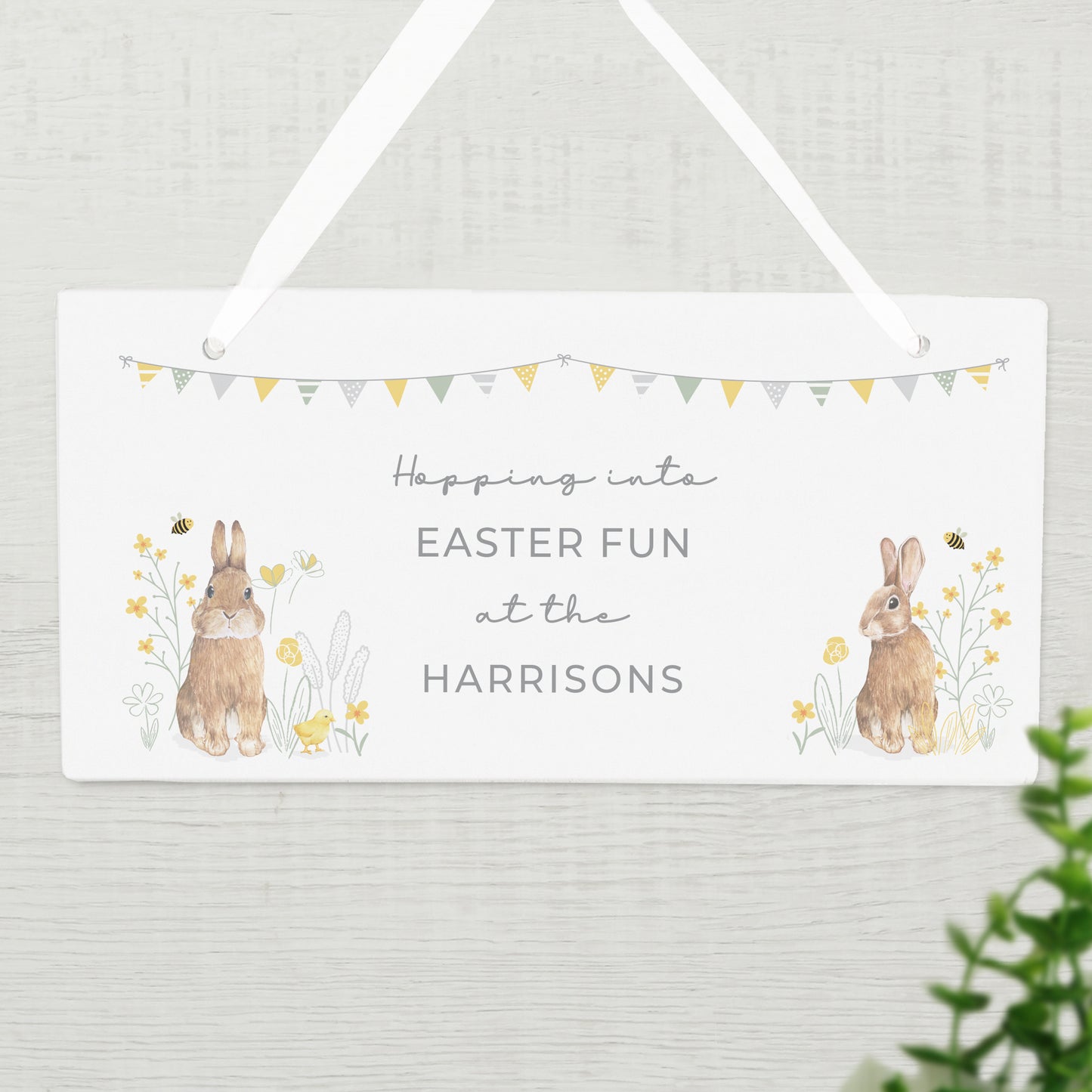 Personalised Spring Bunny Wooden Sign - image 3