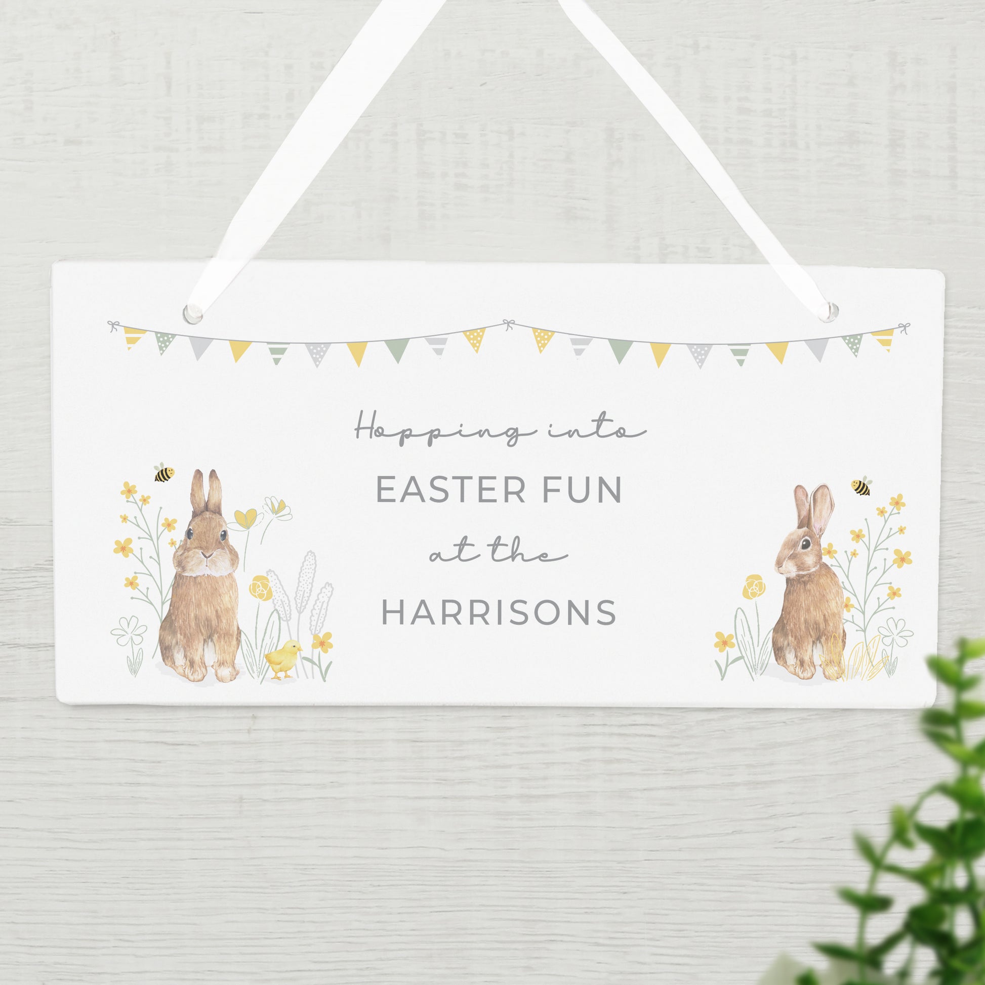 Personalised Spring Bunny Wooden Sign - image 3