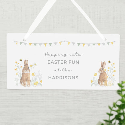 Personalised Spring Bunny Wooden Sign - image 3