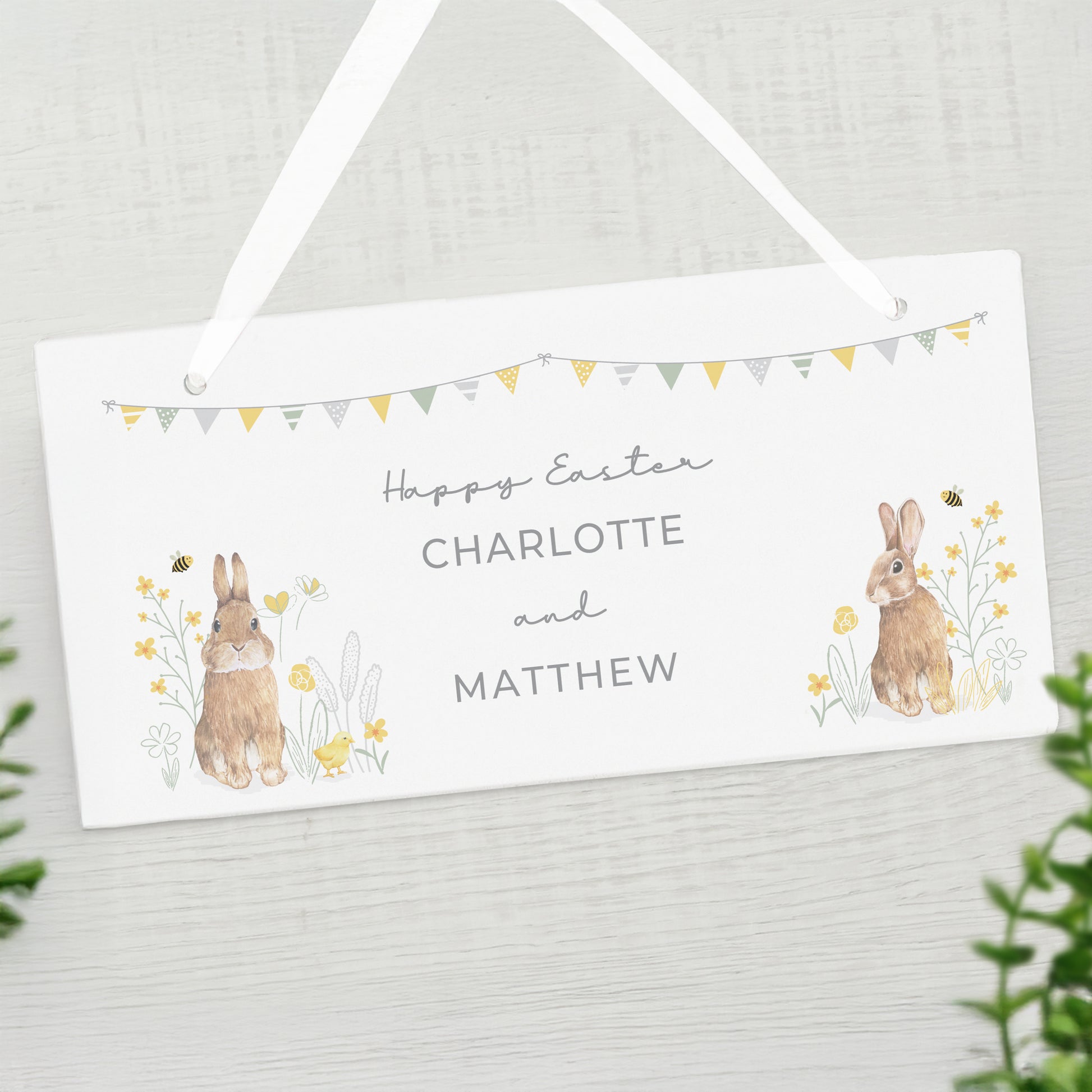 Personalised Spring Bunny Wooden Sign - image 4