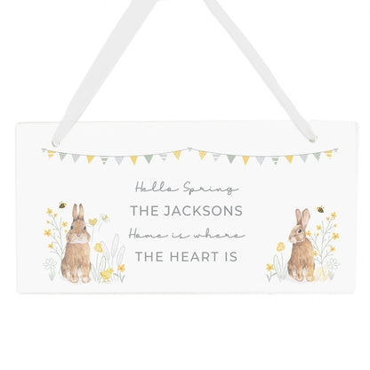 Personalised Spring Bunny Wooden Sign - image 5
