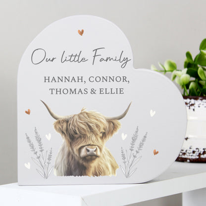 Personalised Highland Cow Wooden Heart Ornament – Rustic Home Gift - image 4