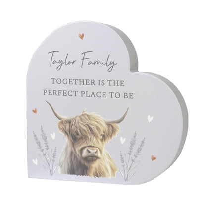 Personalised Highland Cow Wooden Heart Ornament – Rustic Home Gift - image 5