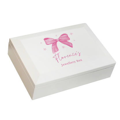 Personalised Bow Wooden Jewellery Box – Birthday Valentine's Gift for Her - image 5