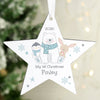 Personalised Polar Bear Christmas Wooden Star Ornament – Children's Gift