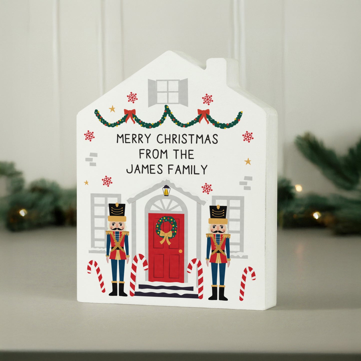 Personalised Nutcracker Christmas Wooden House Ornament – Christmas Keepsake Gift