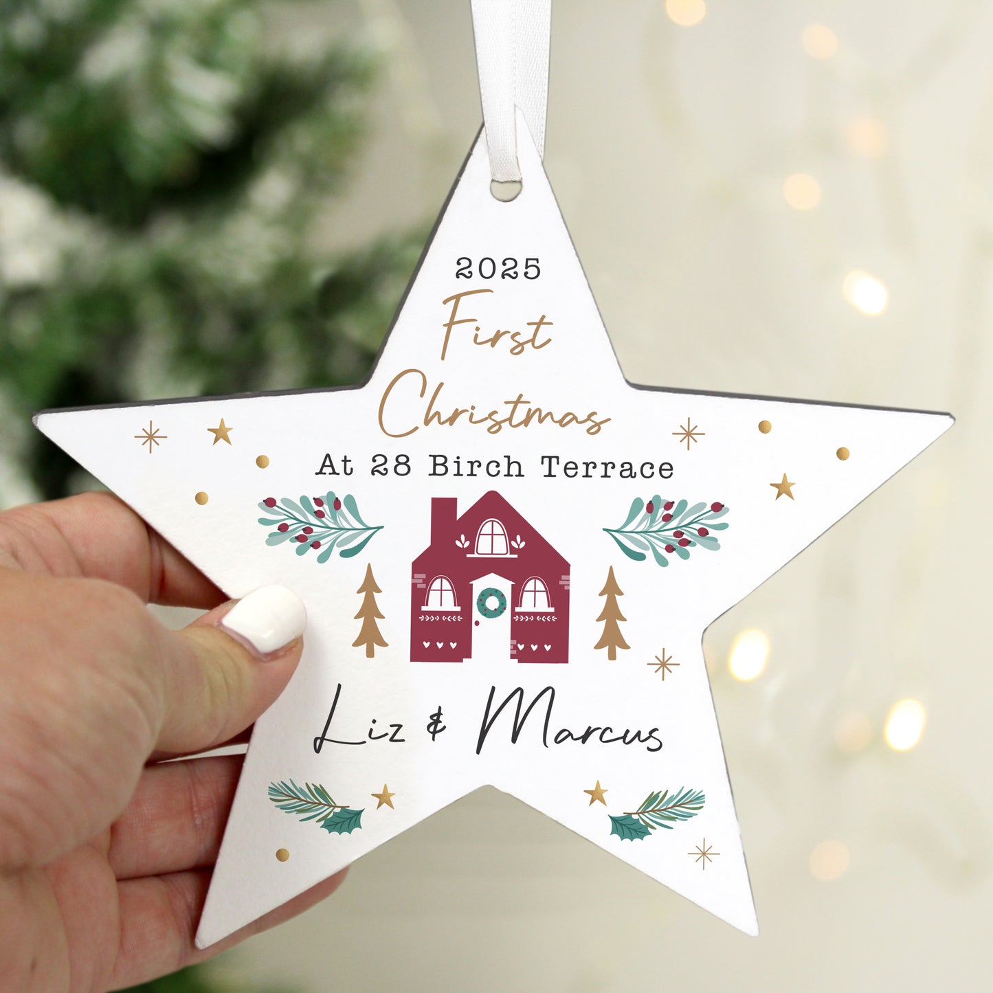 Personalised Home For Christmas Star Ornament – New Home Christmas Gift - image 3