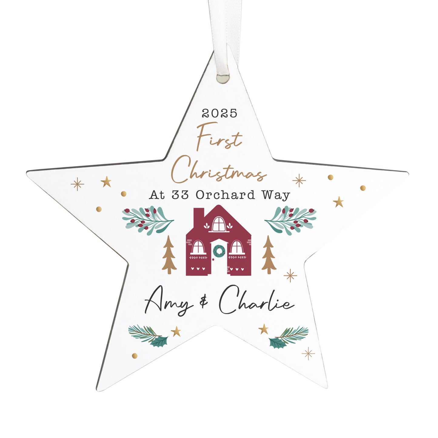 Personalised Home For Christmas Star Ornament – New Home Christmas Gift - image 4
