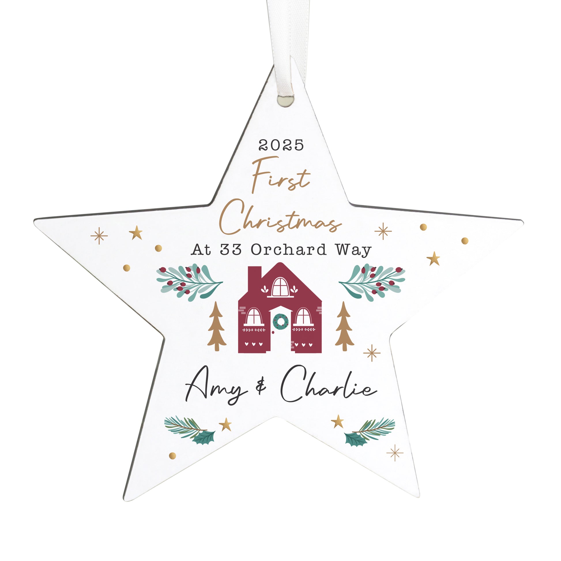 Personalised Home For Christmas Star Ornament – New Home Christmas Gift - image 4
