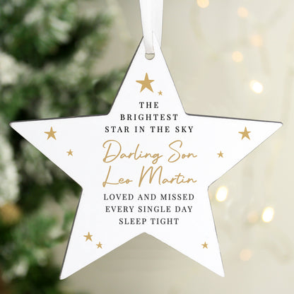 Personalised Christmas Memorial Star Ornament – Bereavement Memorial Christmas Gift