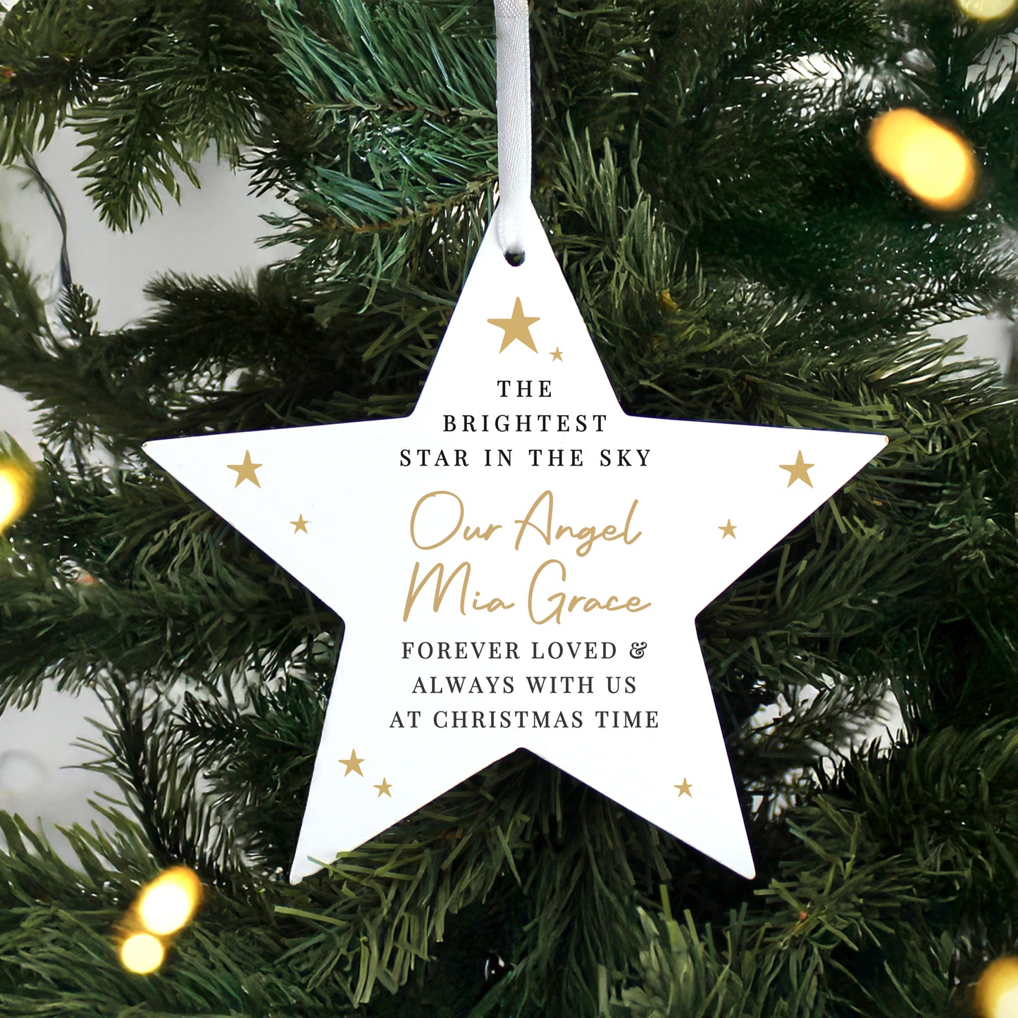 Personalised Christmas Memorial Star Ornament – Bereavement Memorial Gift - image 2