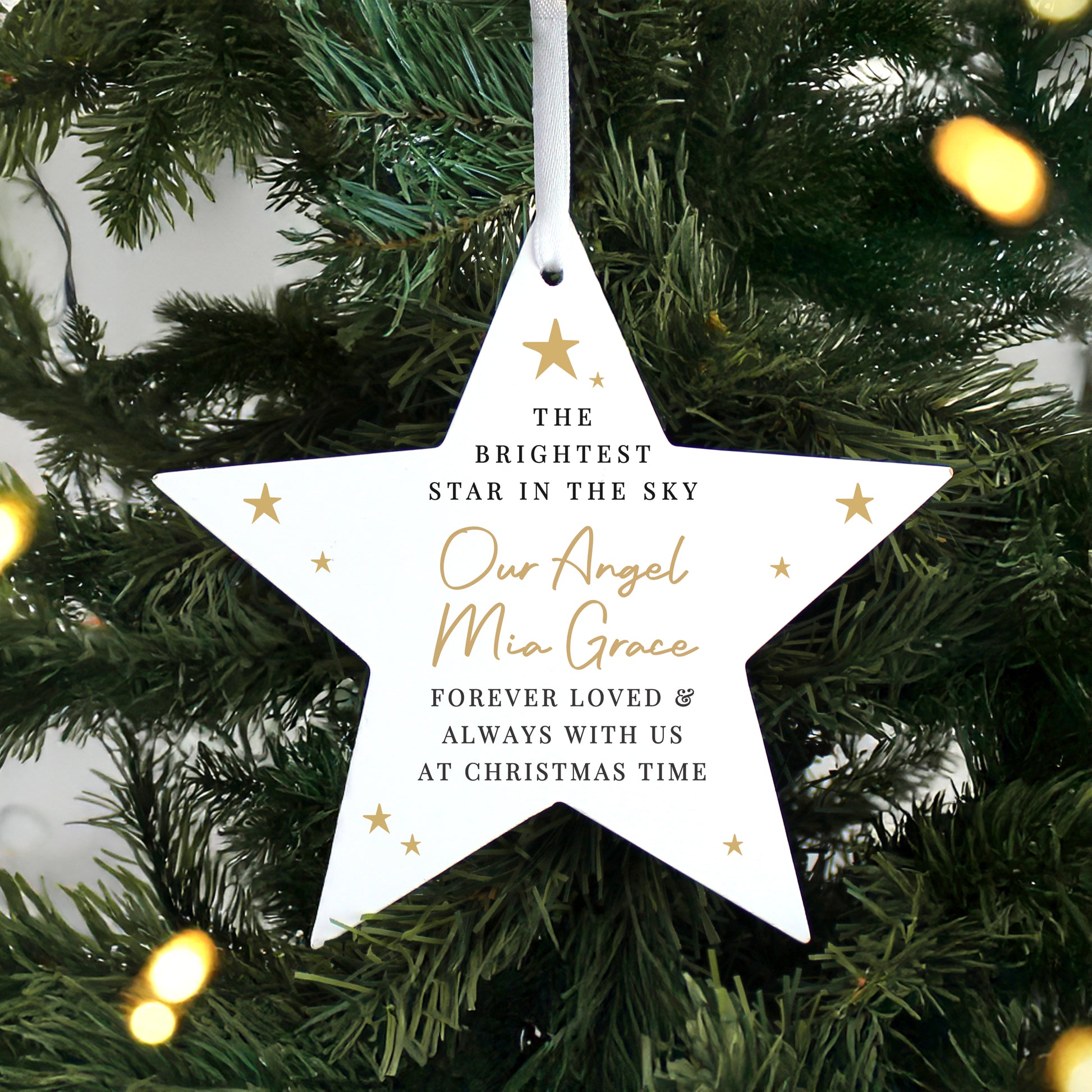 Personalised Christmas Memorial Star Ornament – Bereavement Memorial Gift - image 2