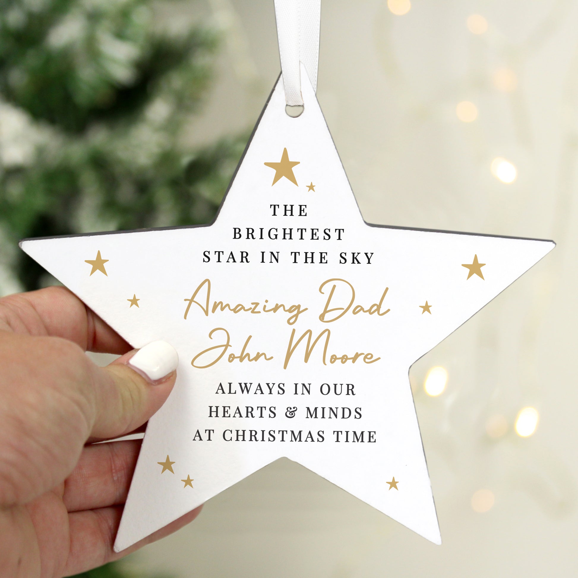 Personalised Christmas Memorial Star Ornament – Bereavement Memorial Gift - image 3