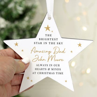 Personalised Christmas Memorial Star Ornament – Bereavement Memorial Gift - image 3