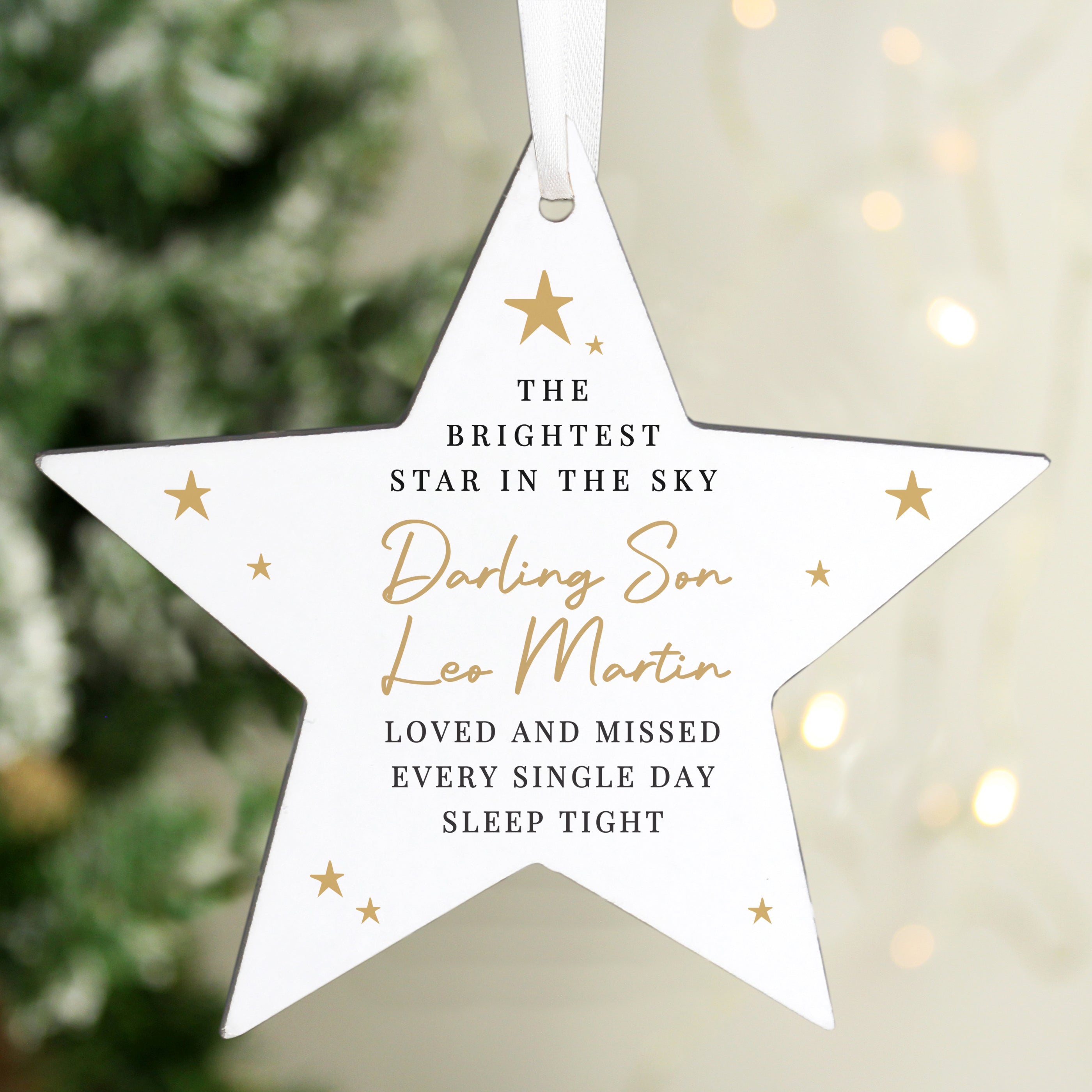 Personalised Christmas Memorial Star Ornament from Heartfelt Gifts