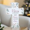 Personalised Christmas Wooden Cross Ornament – Christmas Keepsake Gift