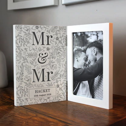 Personalised Wedding Wooden Hinged 6x4 Photo Frame – Wedding Anniversary Gift - image 3