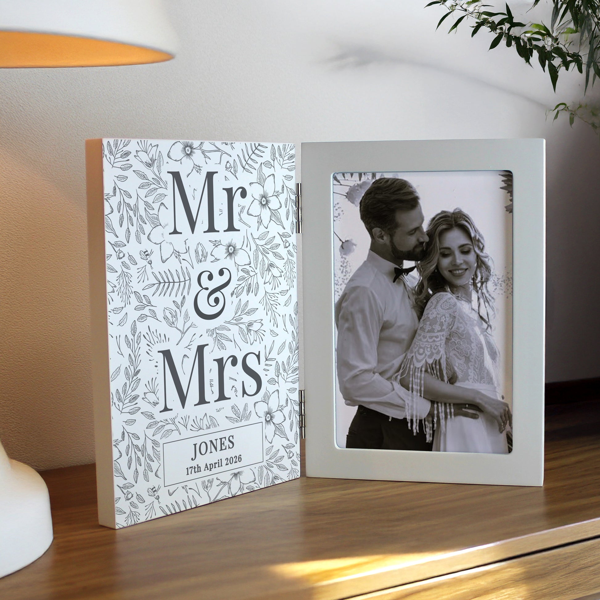Personalised Wedding Wooden Hinged 6x4 Photo Frame – Wedding Anniversary Gift - image 4