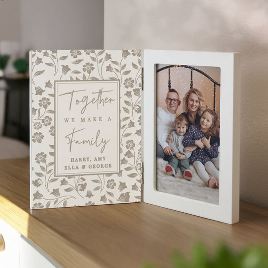Personalised Family Wooden Hinged 6x4 Photo Frame from Heartfelt Gifts