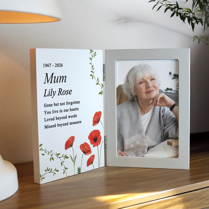 Personalised Memorial Wooden Hinged 6x4 Photo Frame – Bereavement Gift - image 4