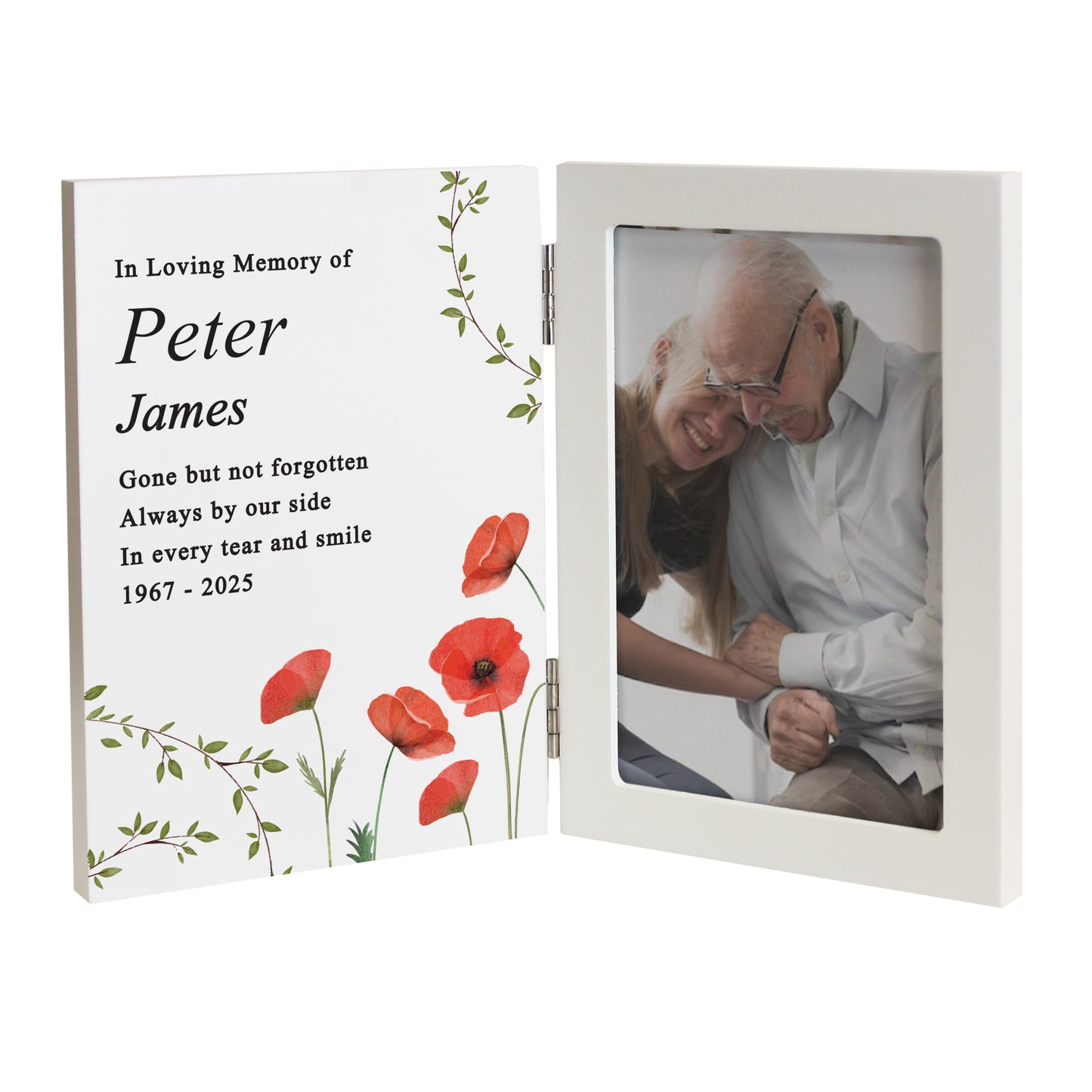 Personalised Memorial Wooden Hinged 6x4 Photo Frame – Bereavement Gift - image 5