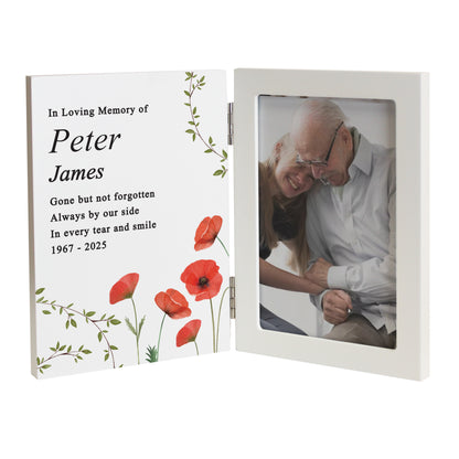 Personalised Memorial Wooden Hinged 6x4 Photo Frame – Bereavement Gift - image 5
