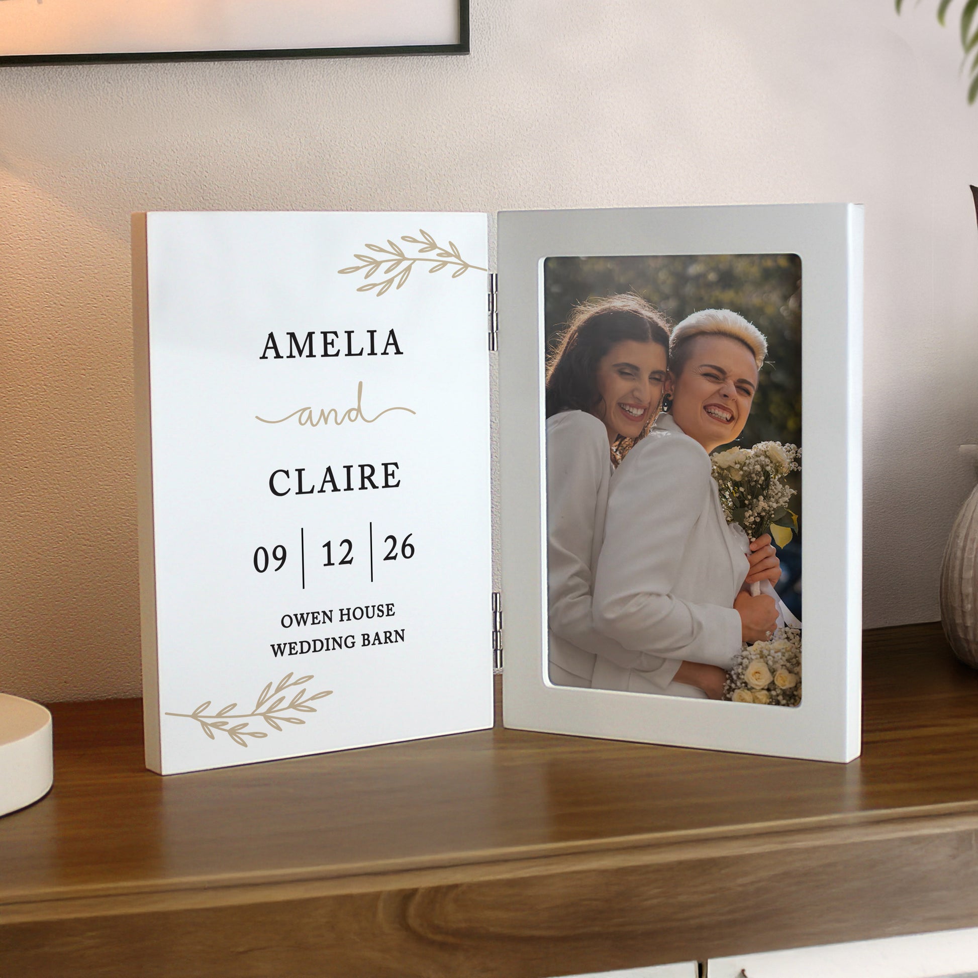 Personalised Anniversary Wooden Hinged 6x4 Photo Frame – Anniversary Gift - image 2