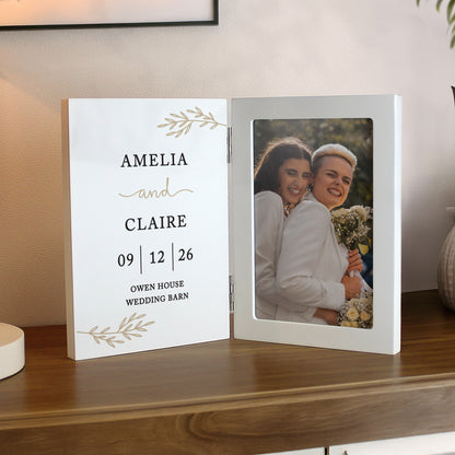 Personalised Anniversary Wooden Hinged 6x4 Photo Frame – Anniversary Gift - image 2