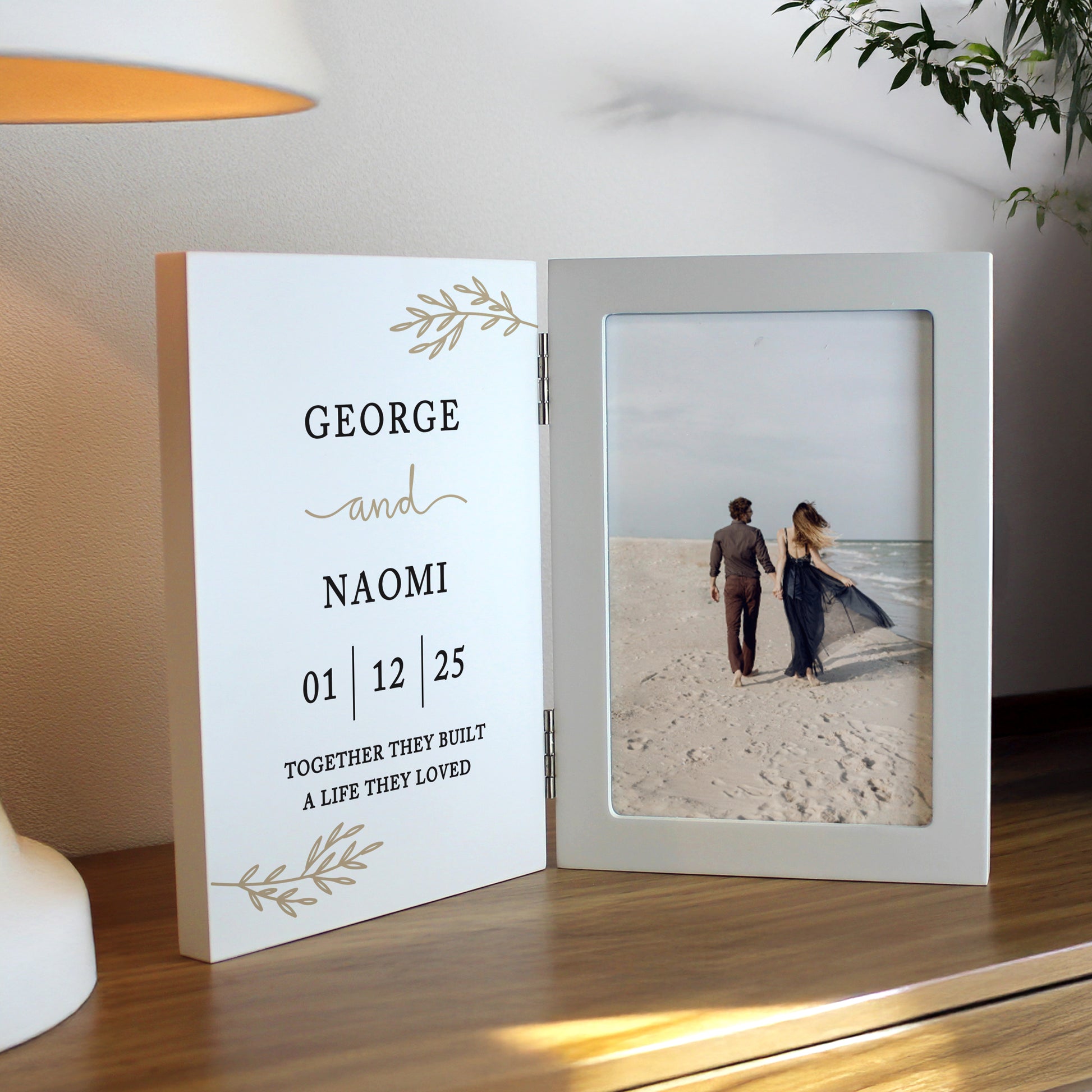 Personalised Anniversary Wooden Hinged 6x4 Photo Frame – Anniversary Gift - image 4