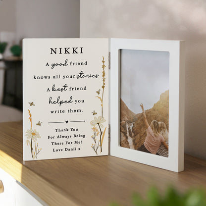 Personalised Friend Wooden Hinged 6x4 Photo Frame – Birthday Best Friend Gift