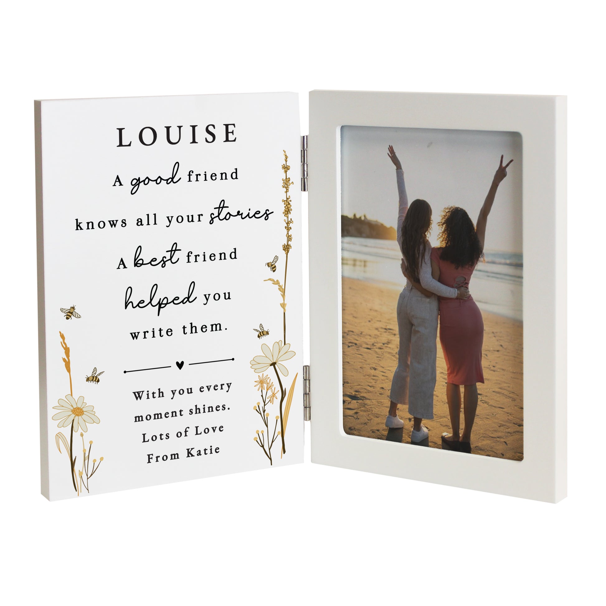 Personalised Friend Wooden Hinged 6x4 Photo Frame – Birthday Best Friend Gift - image 4