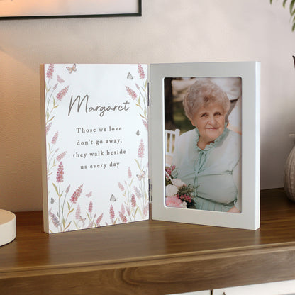 Personalised Floral Wooden Hinged 6x4 Photo Frame – Birthday Mother's Day Gift - image 2