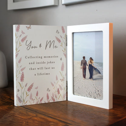 Personalised Floral Wooden Hinged 6x4 Photo Frame – Birthday Mother's Day Gift - image 3