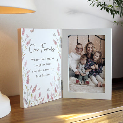 Personalised Floral Wooden Hinged 6x4 Photo Frame – Birthday Mother's Day Gift - image 4