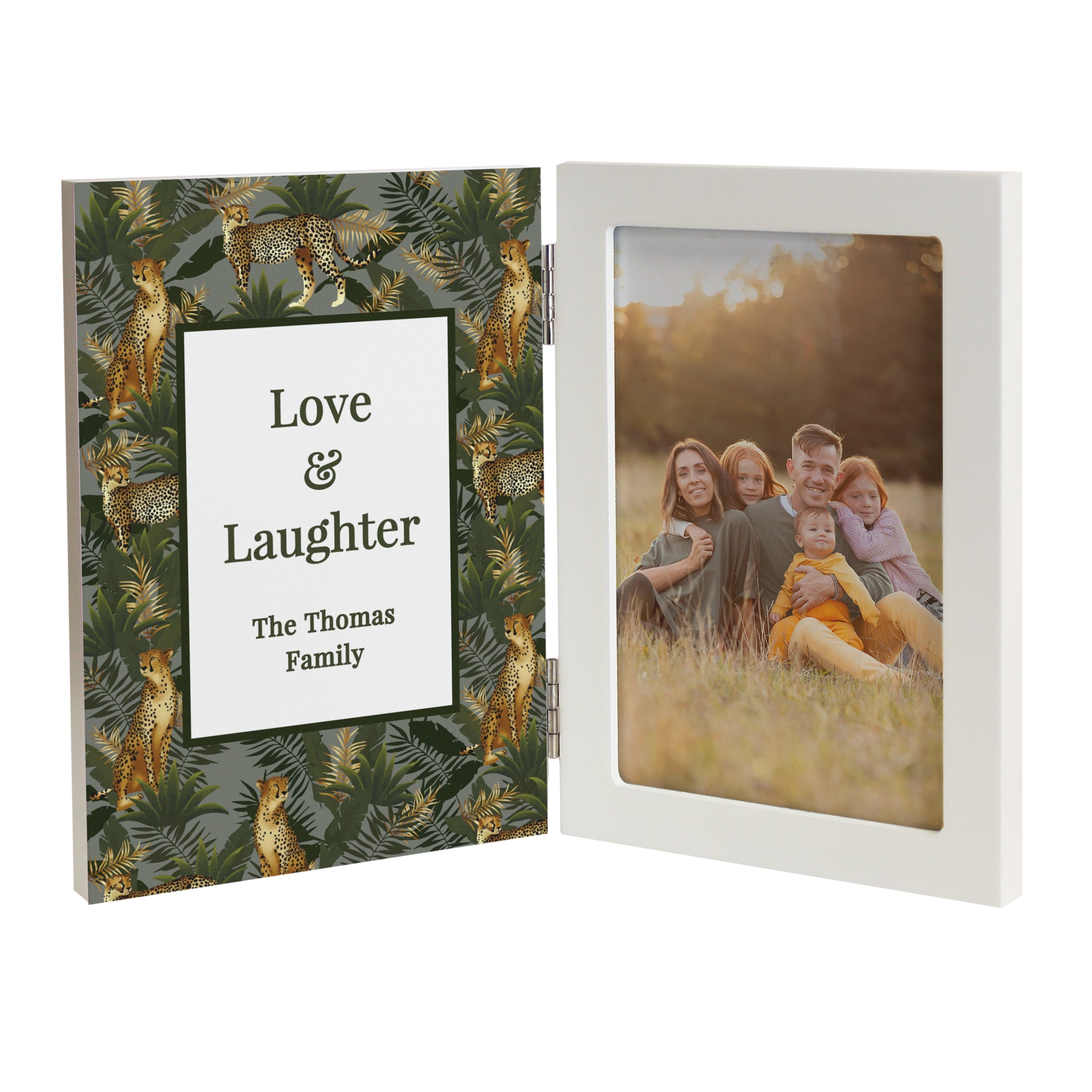 Personalised Leopard Print Wooden Hinged 6x4 Photo Frame – Bold Birthday Gift - image 5