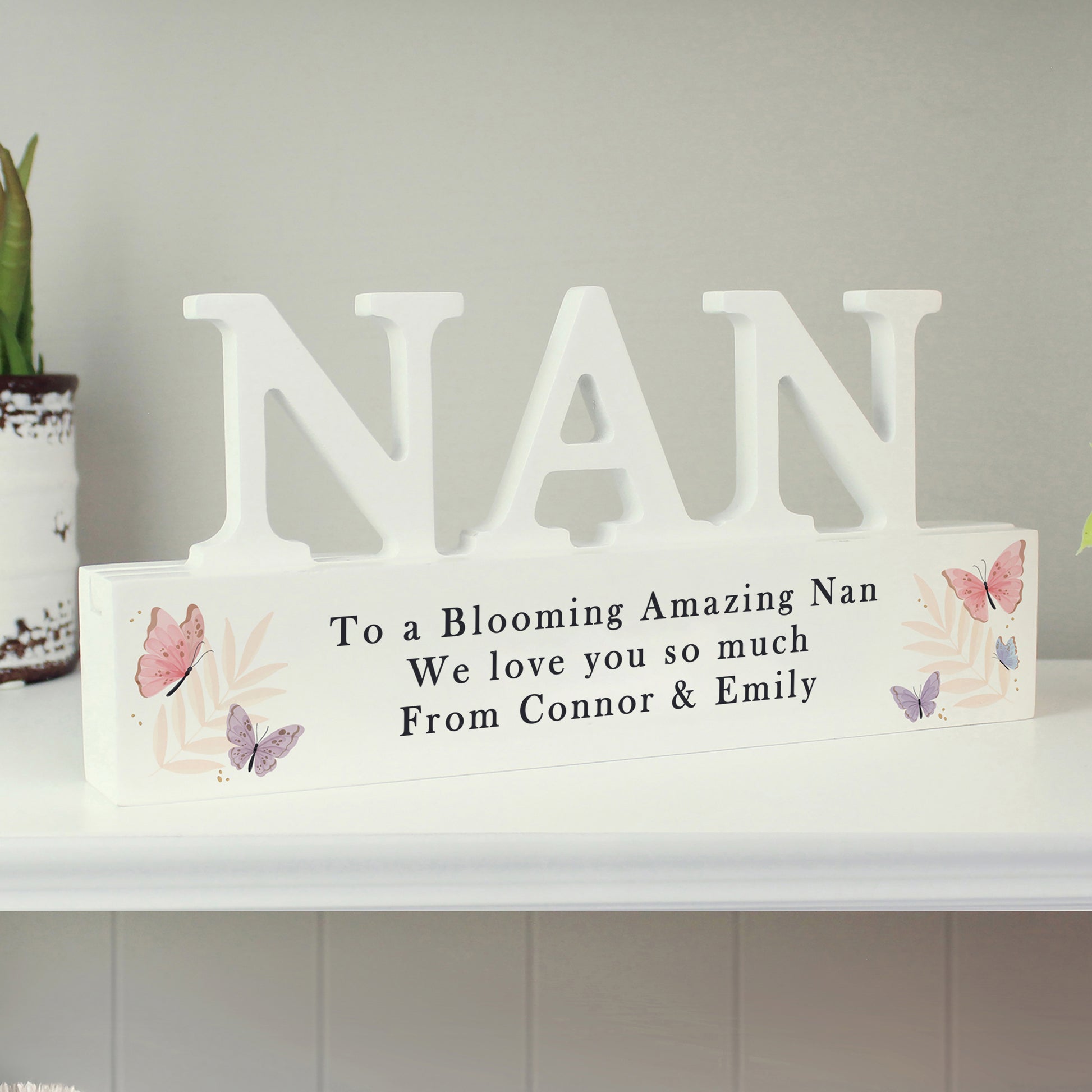 Personalised Butterfly Nan Wooden Ornament – Birthday Mother's Day Gift for Nan - image 2