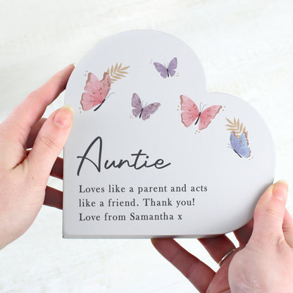 Personalised Butterfly Grey Heart Wooden Ornament – Birthday Gift for Her - image 4