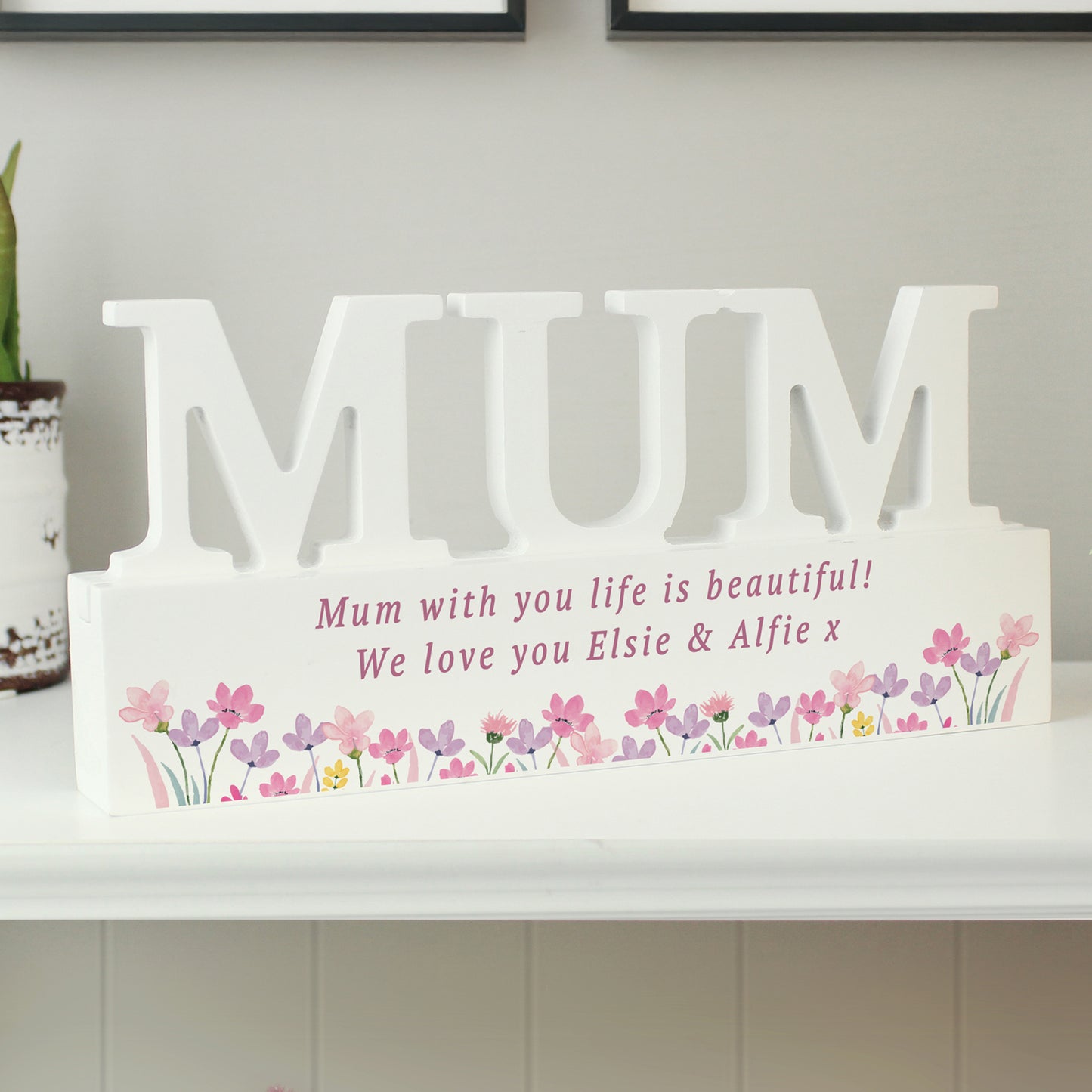 Personalised Floral Wooden Mum Ornament – Mother's Day Birthday Gift for Mum - image 3