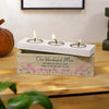 Personalised Floral Wooden Triple Tea Light Box – Birthday Mother's Day Gift
