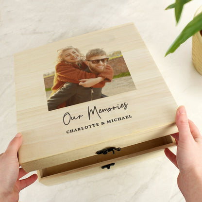 Personalised Photo Upload Wooden Keepsake Box – Birthday Anniversary Gift - image 2