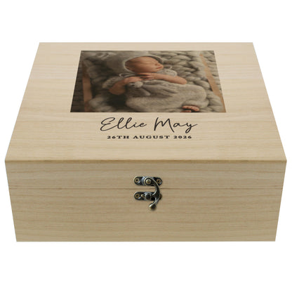 Personalised Photo Upload Wooden Keepsake Box – Birthday Anniversary Gift - image 5