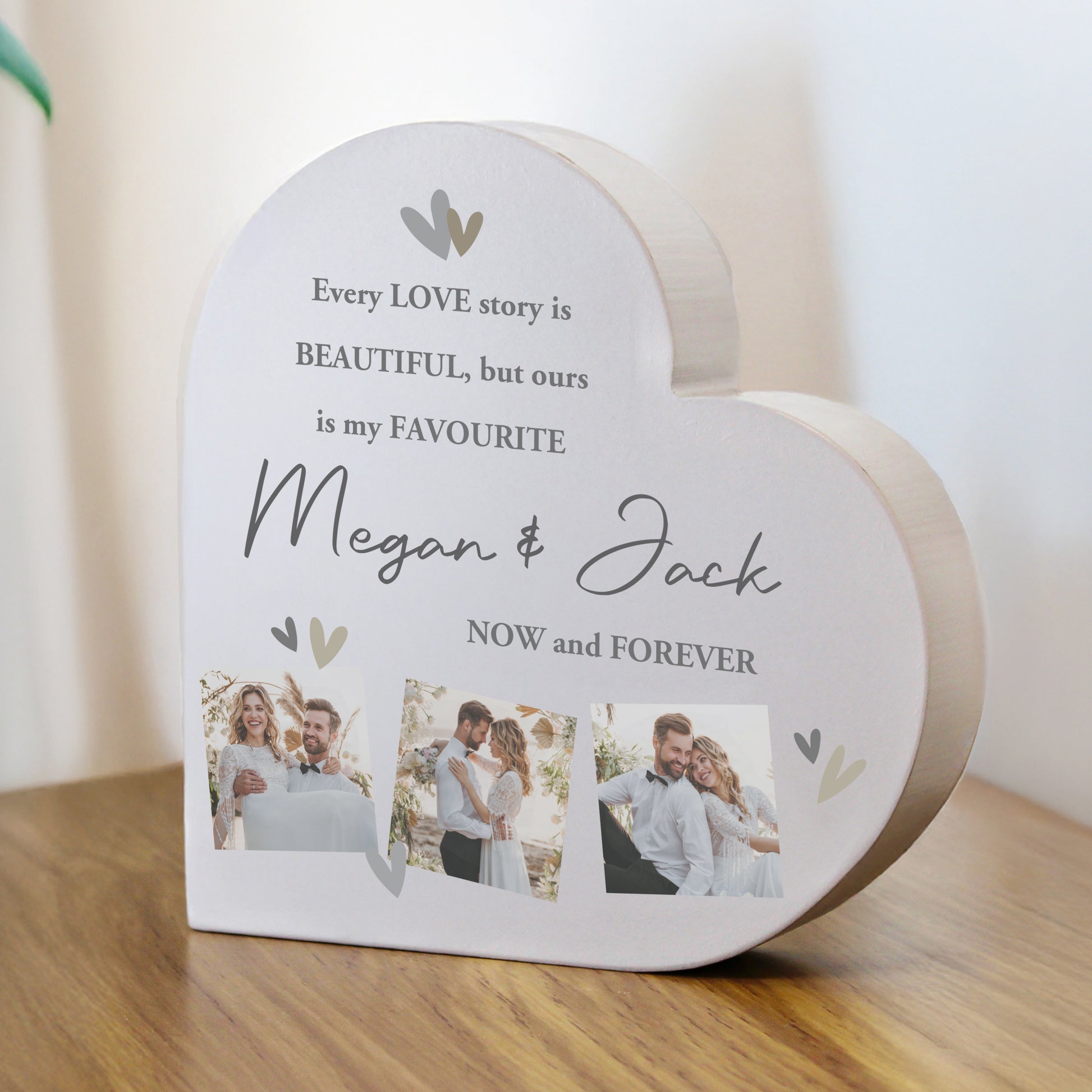Personalised Photo Upload Grey Heart Ornament – Birthday Valentine Gift