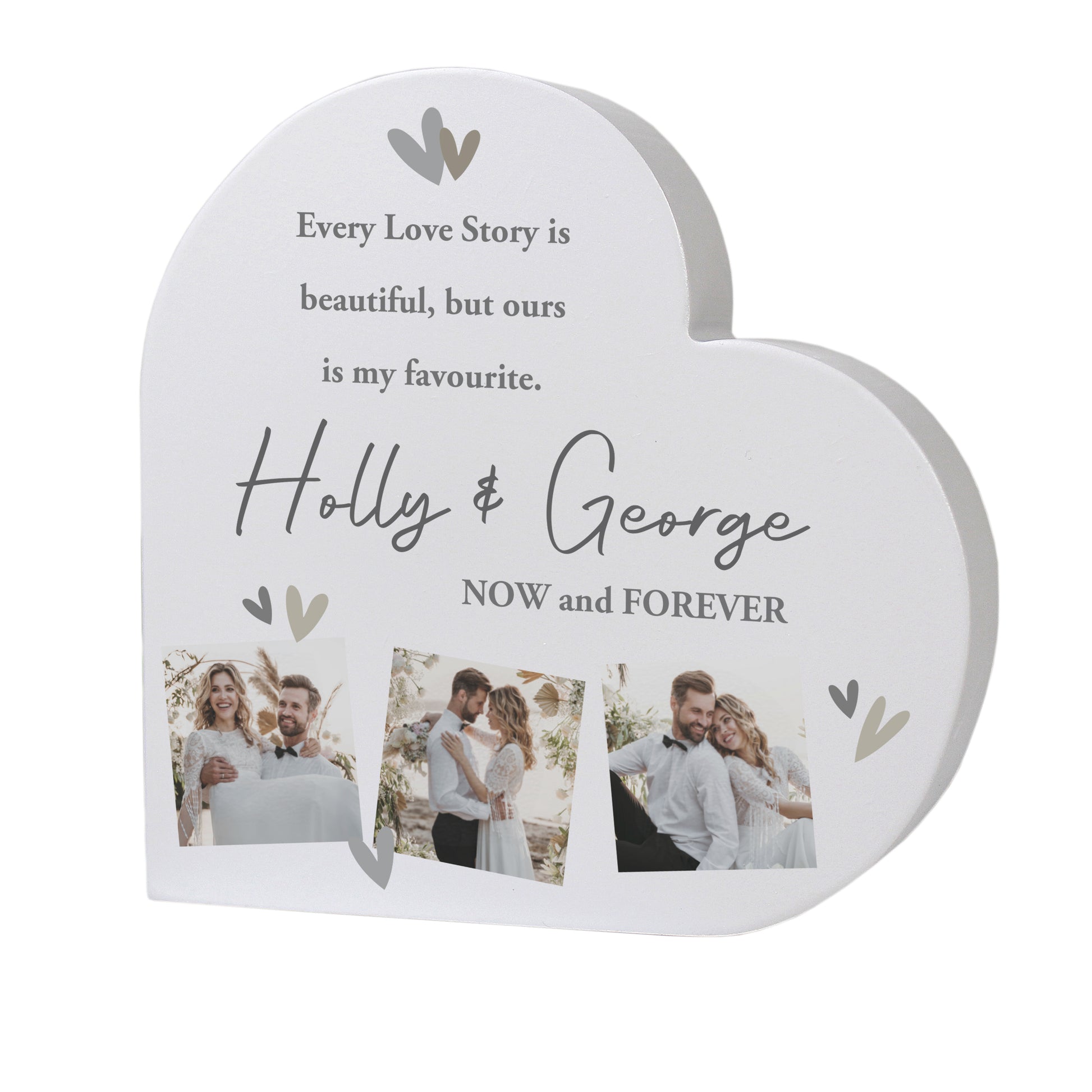 Personalised Photo Upload Grey Heart Ornament – Birthday Valentine Gift - image 5
