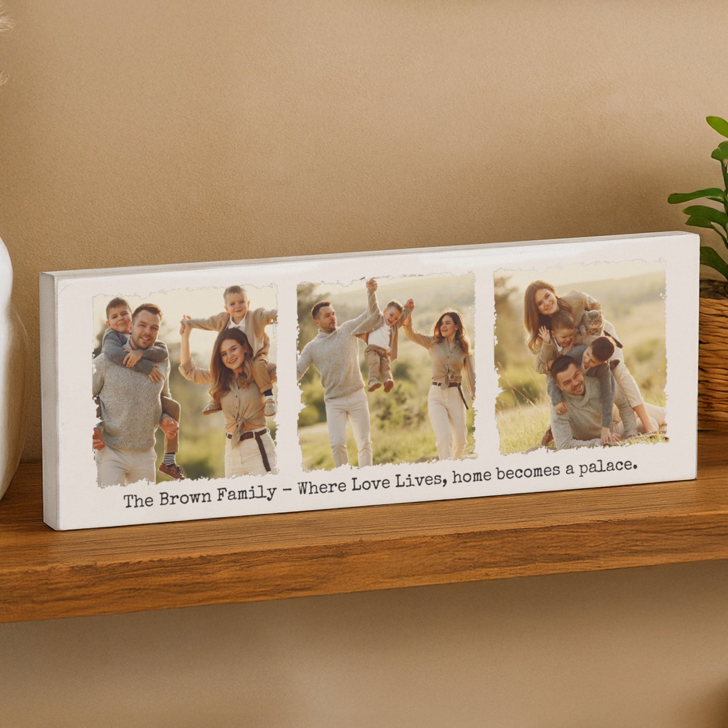 Personalised Photo Upload Mantel Block – Birthday Christmas Gift