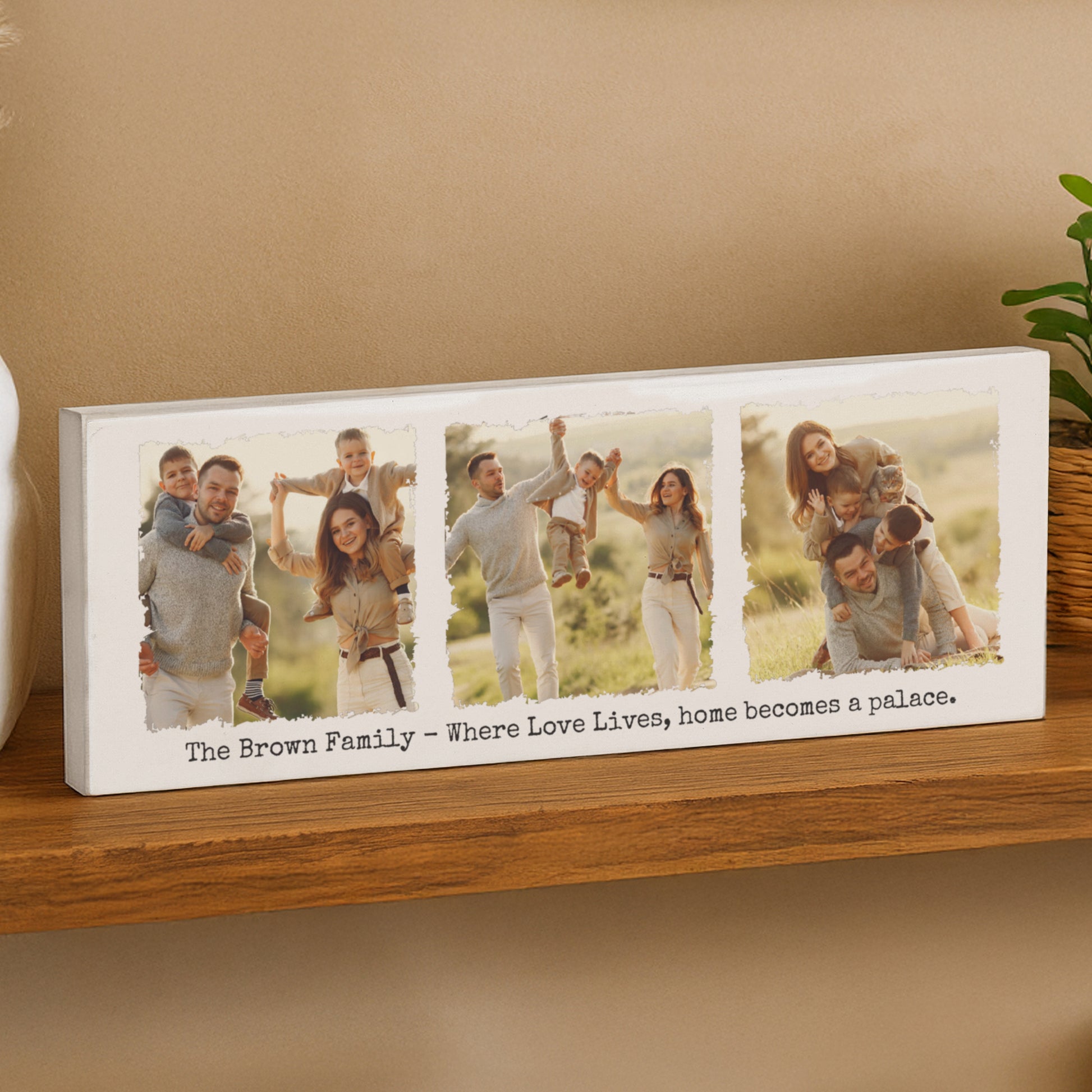 Personalised Photo Upload Mantel Block – Birthday Christmas Gift