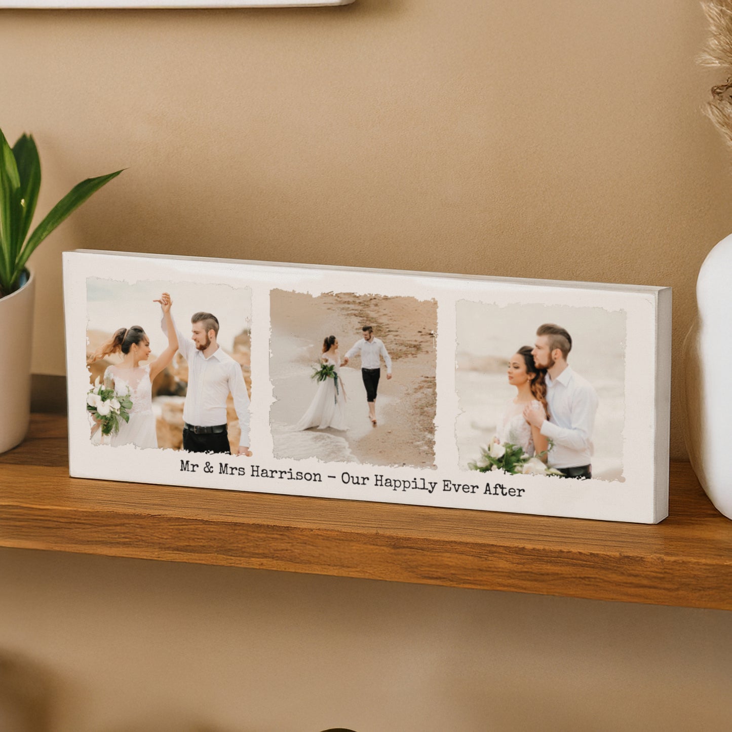 Personalised Photo Upload Mantel Block – Birthday Christmas Gift - image 2