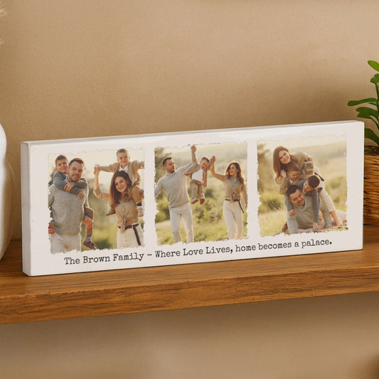 Personalised Photo Upload Mantel Block from Heartfelt Gifts