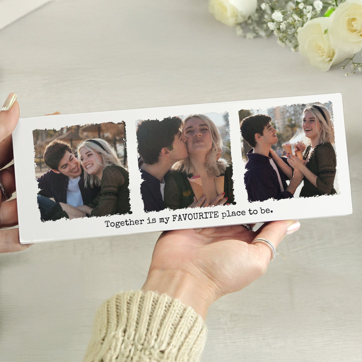 Personalised Photo Upload Mantel Block – Birthday Christmas Gift - image 3