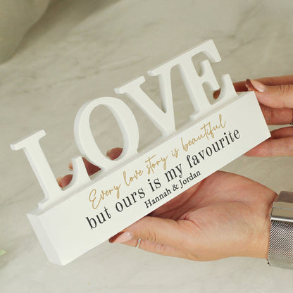 Personalised Black and Gold Free Text LOVE Word Plaque – Wedding Gift - image 2