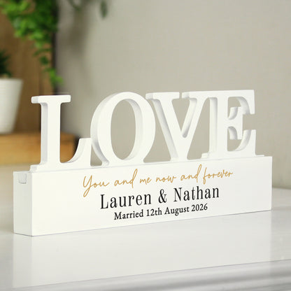 Personalised Black and Gold Free Text LOVE Word Plaque – Wedding Gift - image 3